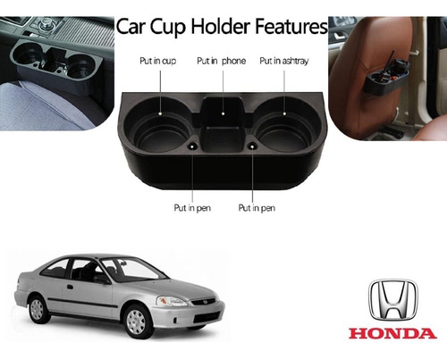 Porta Vasos Con Porta Celular Honda Civic Coupe 1997 A 2002