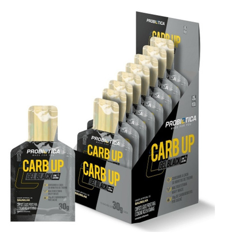 Carb Up Black Gel C/ Cafeína 10 Sachês Baunilha - Probiótica