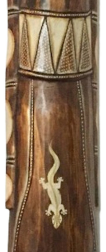 Mascara Africana Grande Xl Lagartija En Madera (1 Metro)