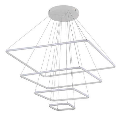 Lustre Nordecor Inverse Quadrado 2169-1 Branco Led 5 Metros