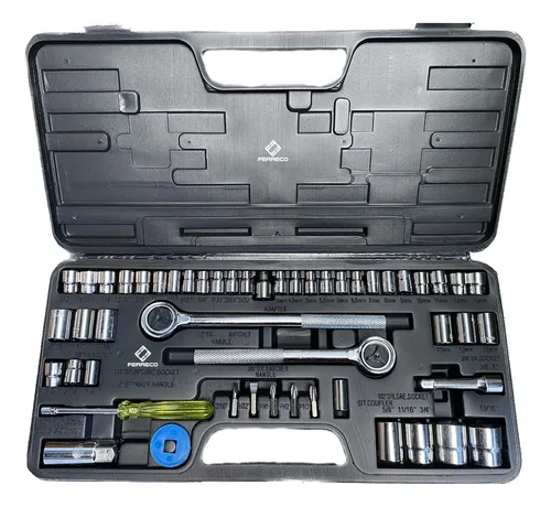 comprar Juego De Herramienta 51pz Copas, Ratchet Y Puntas 3\u002F8 Y 1\u002F2 Profesional Ferreco Basics