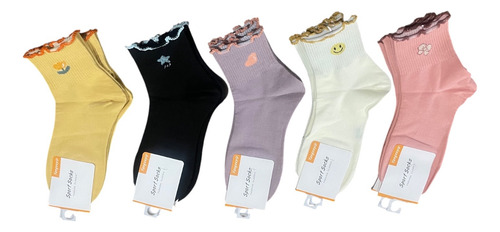 10 Pares Calcetines Largas Mujer Termicos De Algodon Colores Colores 22-25cm