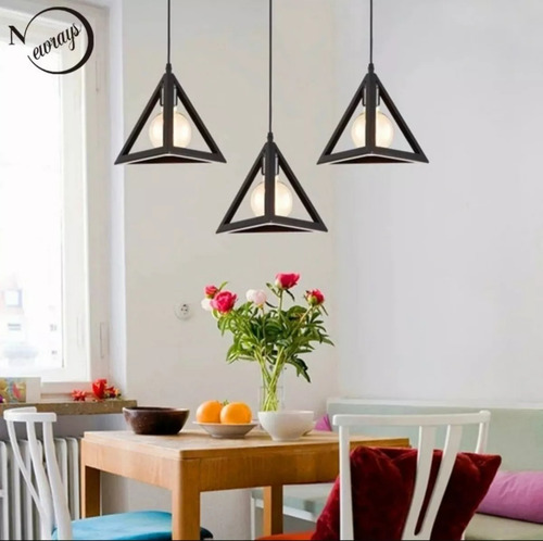 Lampara Triangulo Vintage Kh-813 Minimalista 3 Piezas