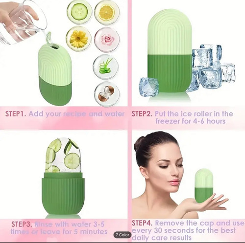 Skin Care Rutina Rodillo Rellenable Ice Roller Silicona Todo Tipo De Piel