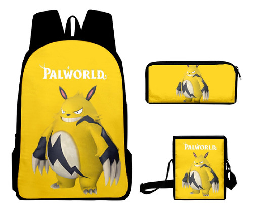 Mochila Palworld De 3 Piezas Con Lonchera+ Estuche De Lápiz