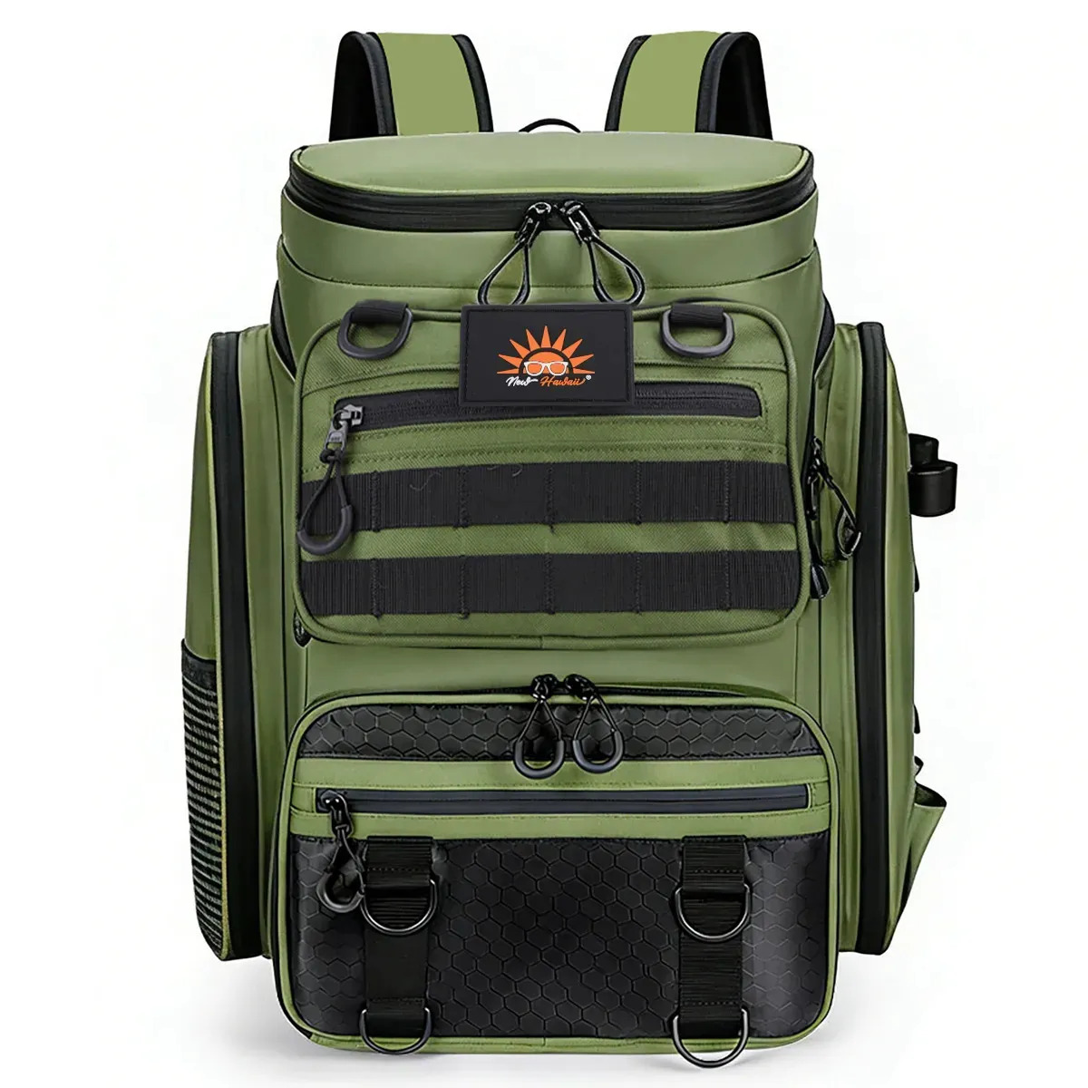 Mochila de Pesca New Hawaii Impermeável e Reforçada, 50L Verde-Musgo