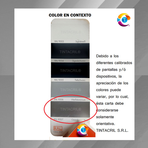 Pintura Poliuretánica Ral 9007 X 3.6 Lts. Aluminio Oscuro Brillante