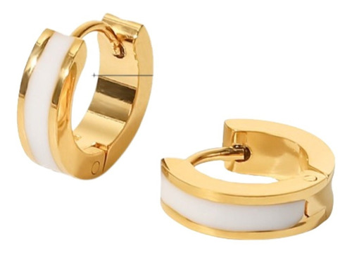 Aros Argollas Blanca Enchapados En Oro 18k