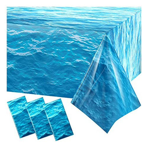 Irenare Ocean Waves Mantel De Plástico De 54 X 108 Pulgadas