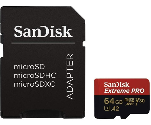 Memoria Micro Sd Sandisk Extreme Pro 64gb 4k Clase 10 U3
