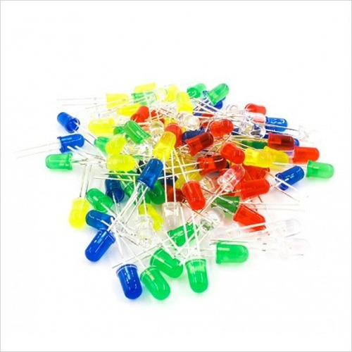 Imagen 1 de 2 de Pack De 100 Diodos Led 5mm (5 Colores)