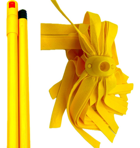 9 Mechudo Trapeador Suby Algodón Bayeta Mop C/bastón Metal