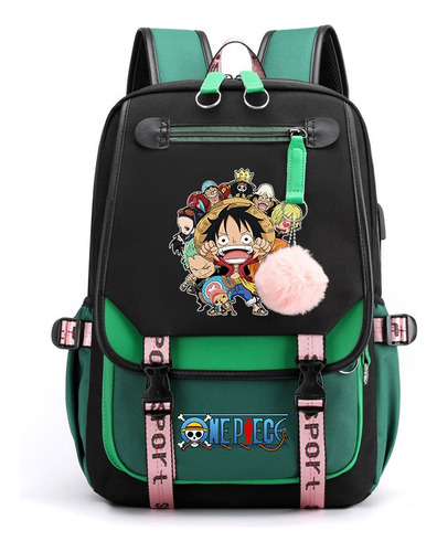 Mochila Anime One Piece Juvenil Usb