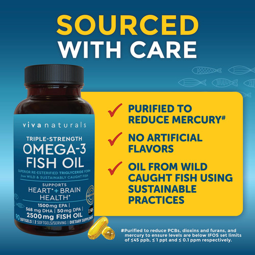 Suplemento De Óleo De Peixe Ômega-3 Ultra Forte Viva Natural