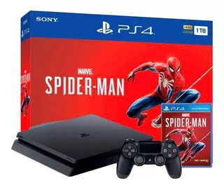 Sony PlayStation 4 Slim 1TB Marvel's Spider-Man Bundle color negro azabache
