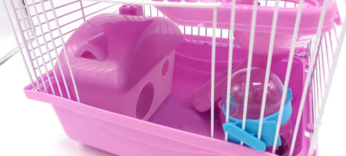 Imagen 5 de 7 de Jaula Hamster Chinchilla 3 Pisos C/ Rueda Ejercicio Bebedero