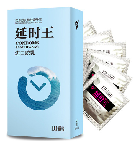 Preservativos De Látex Para Hombre, 10 Unidades, De Color Az