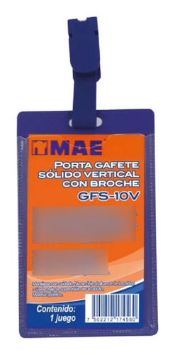 Gafete Mae Solido Vertical C/10 Mae Gfs-10v Azul 5.5 X 9 
