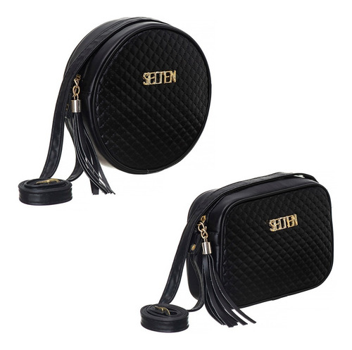 Imagem 1 de 9 de Kit 2 Bolsas De Ombro Redonda E Quadrada Pequena Lançamento