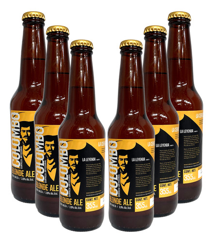 Six Pack Cerveza Artesanal Colombo Blonde Ale 355 Ml