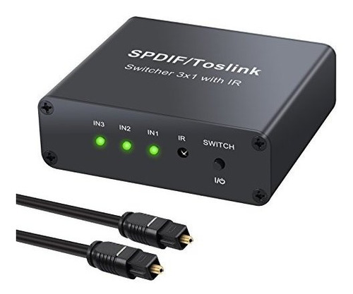 Esynic 3 Puertos Toslink Interruptor Digital Optical Audio S