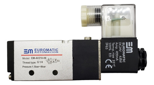 Electrovalvula Solenoide 5/2 Neumática Rosca 1/4 Con Bobina