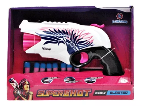 Pistola SuperShot DualFight Lança Dardos Nerf + Bolinhas em Gel - Polibrinq