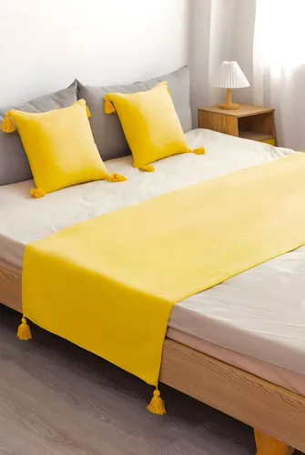 comprar Juego De Piecera De Cama Mas 2 Cojin Con Fundas Amarilla