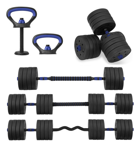 Mancuernas Ajustables 50kg Pesas Rusas Altera Set Gimnasio Color Azul