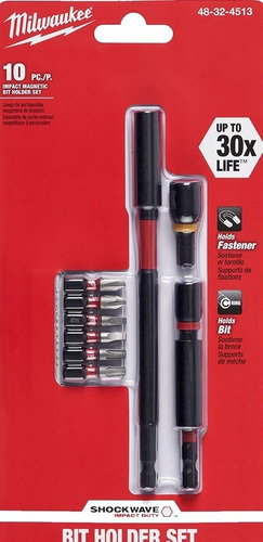 Set De 10 Guias Dado Y Puntas Impacto Milwaukee 48-32-4513