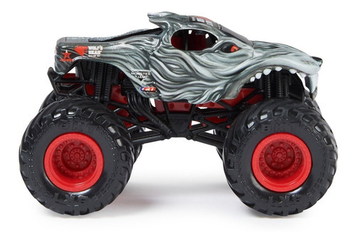 Imagen 3 de 7 de Vehículo Monster Jam Wolf's Head Serie 26 1:64 Metal Color Gris