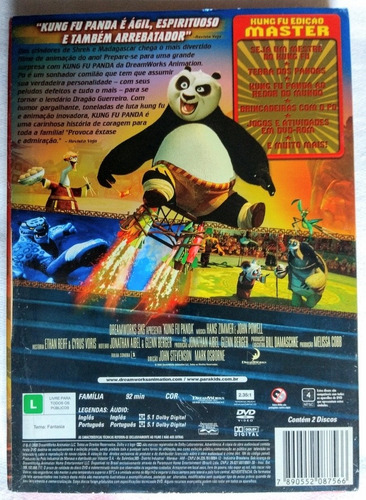 Dvd Kung Fu Panda Edição Master C/luva Duplo Original (Usado)
