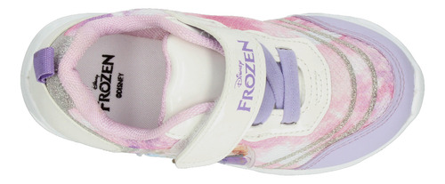 Tenis Niña Frozen Lila Disney Princesas Luces Led Ajustable Cómodo Infantil T18-22