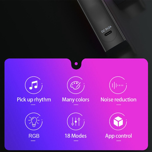 Barra De Luces De Control De Sonido Led Inalámbrica Para Tv