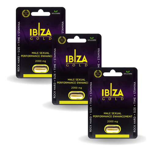 3 Piezas Ibiza Gold Pastilla Original 100% Natural Hombre!