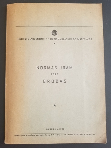 Imagen 1 de 7 de Normas Iram Para Brocas. 55074