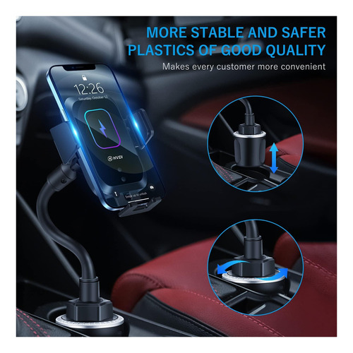 Piosoo Cargador De Coche Inalámbrico-soporte Para Taza Para