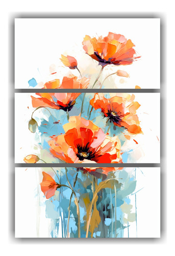 3 Cuadros Modernos Orquídea Gama De Colores 70x105cm