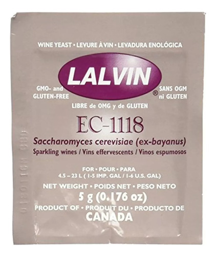 Lalvin Ec-1118 Levadura 5g C/u