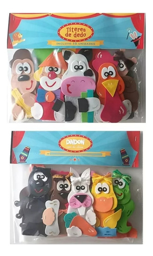 Titeres De Dedo De Animales - Pack Por 10 Unidades - Set 1