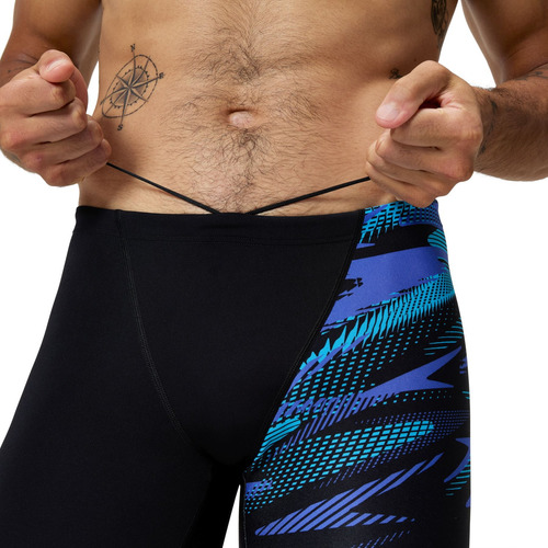 Traje De Baño Jammer Hyperboom 8-0973515-334 V-cut Speedo Azul Geométrico 26