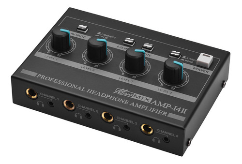 Amplificador De Audífonos Amp-14 De 4 Canales Estéreo Comp
