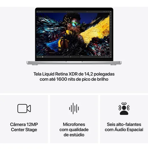 Apple Macbook Pro 14 , M4 Max, 36gb Ram, 1tb Ssd - Prateado Apple Macbook Pro 14 , M4 Max, 36gb Ram, 1tb Ssd - Prateado