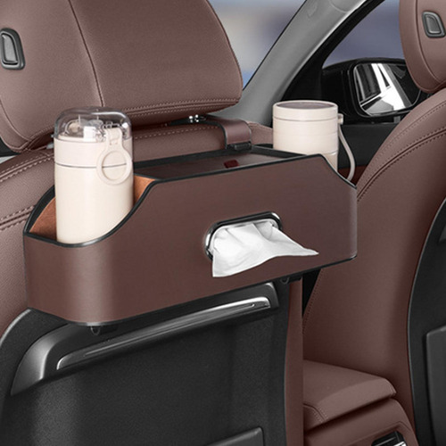 Caja De Almacenamiento Trasera Para Asiento De Marron Oscuro