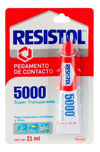 Resistol 5000 Pegamento De Contacto Transparente Tubo 21 Ml