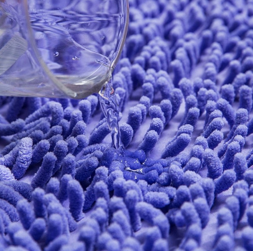 Alfombra De Baño Antideslizate Suave Shaggy 40x60 Color Azul Francia