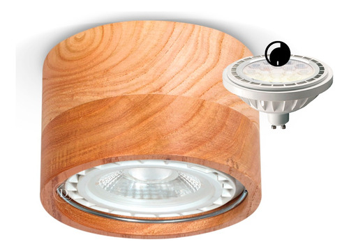 Plafon Spot Techo Madera Paraiso Nordica Led Ar111 Dimmer