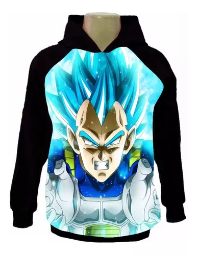 Blusa De Moletom Dragon Ball Goku Super Saiyajin Blue Anime