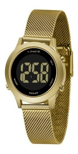 Relógio Lince Digital Dourado Redondo Sdph110l Pxkx