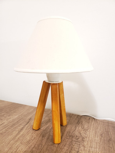 Velador Tripode Vintage Escandinavo Nordico Madera Cuadrada